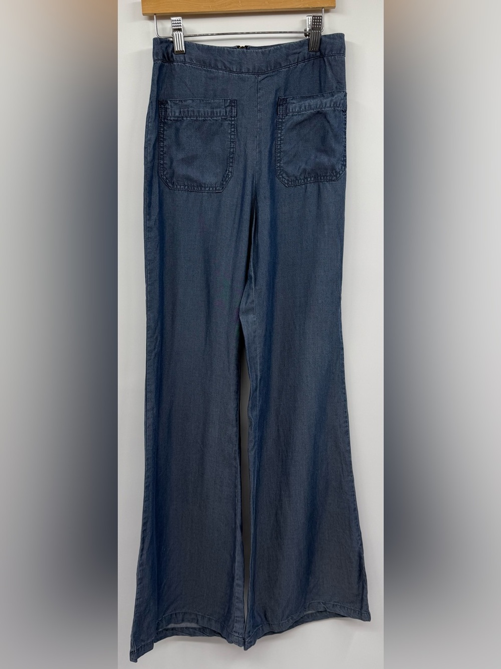Vintage 90s Contempo Casuals Flared XS Pants Lyocell Patch Pocket NWT Wide Leg